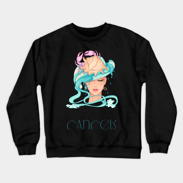 Cancer Zodiac Crewneck Sweatshirt by JonesCreations